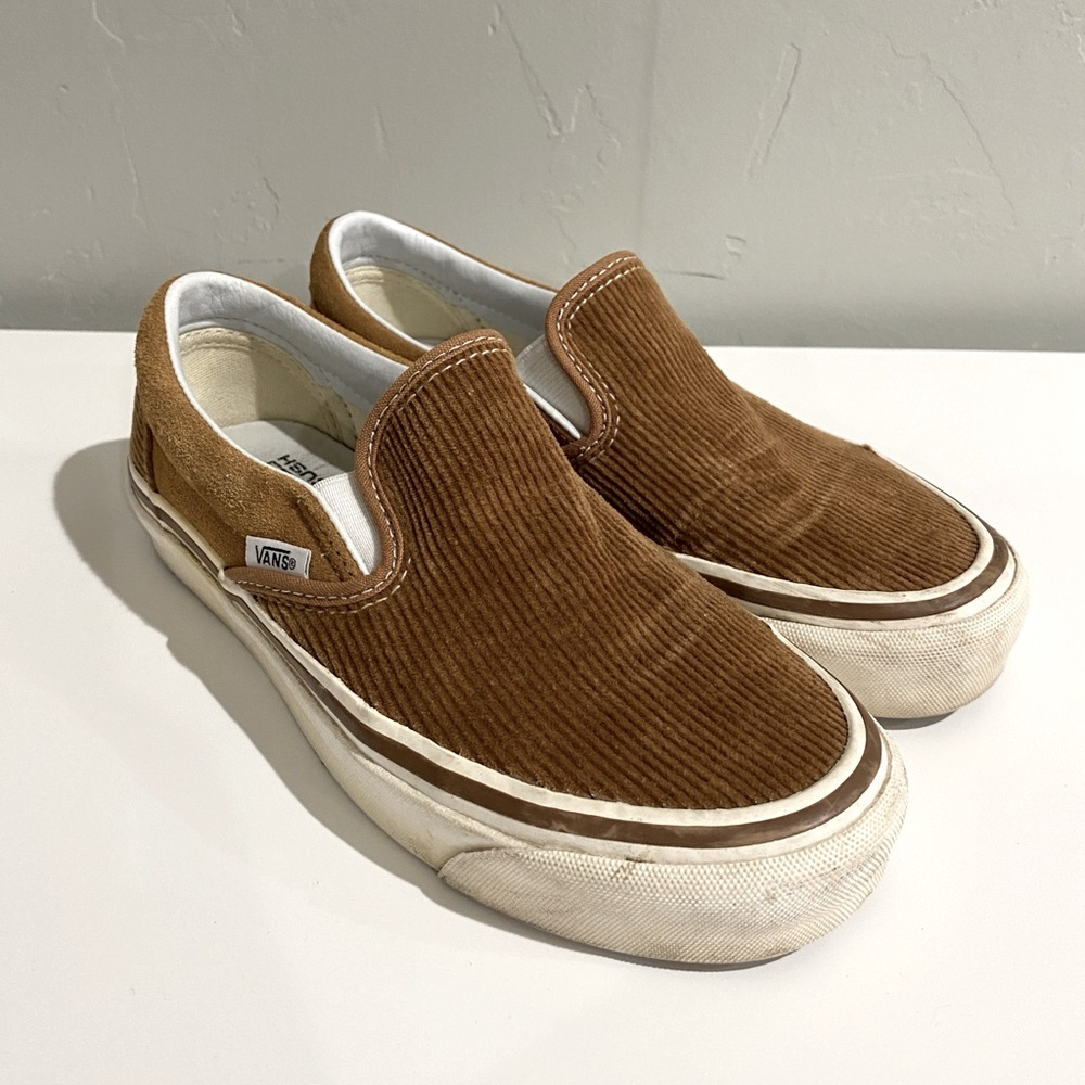 Vans Brown Corduroy Slip-On Sneakers